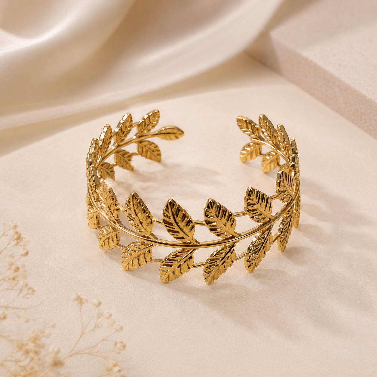 Bracelet Feuille Dorée