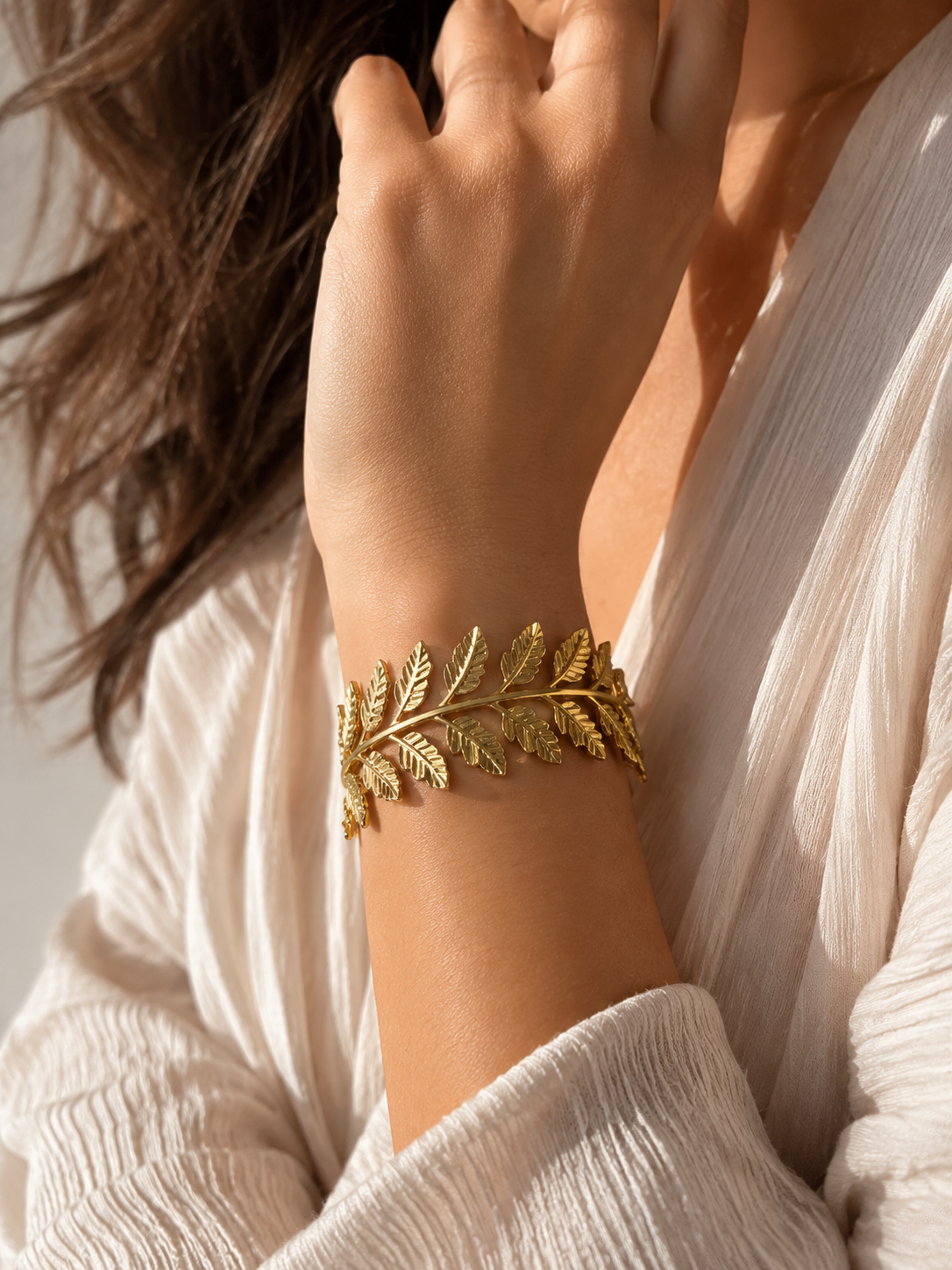 Bracelet Feuille Dorée